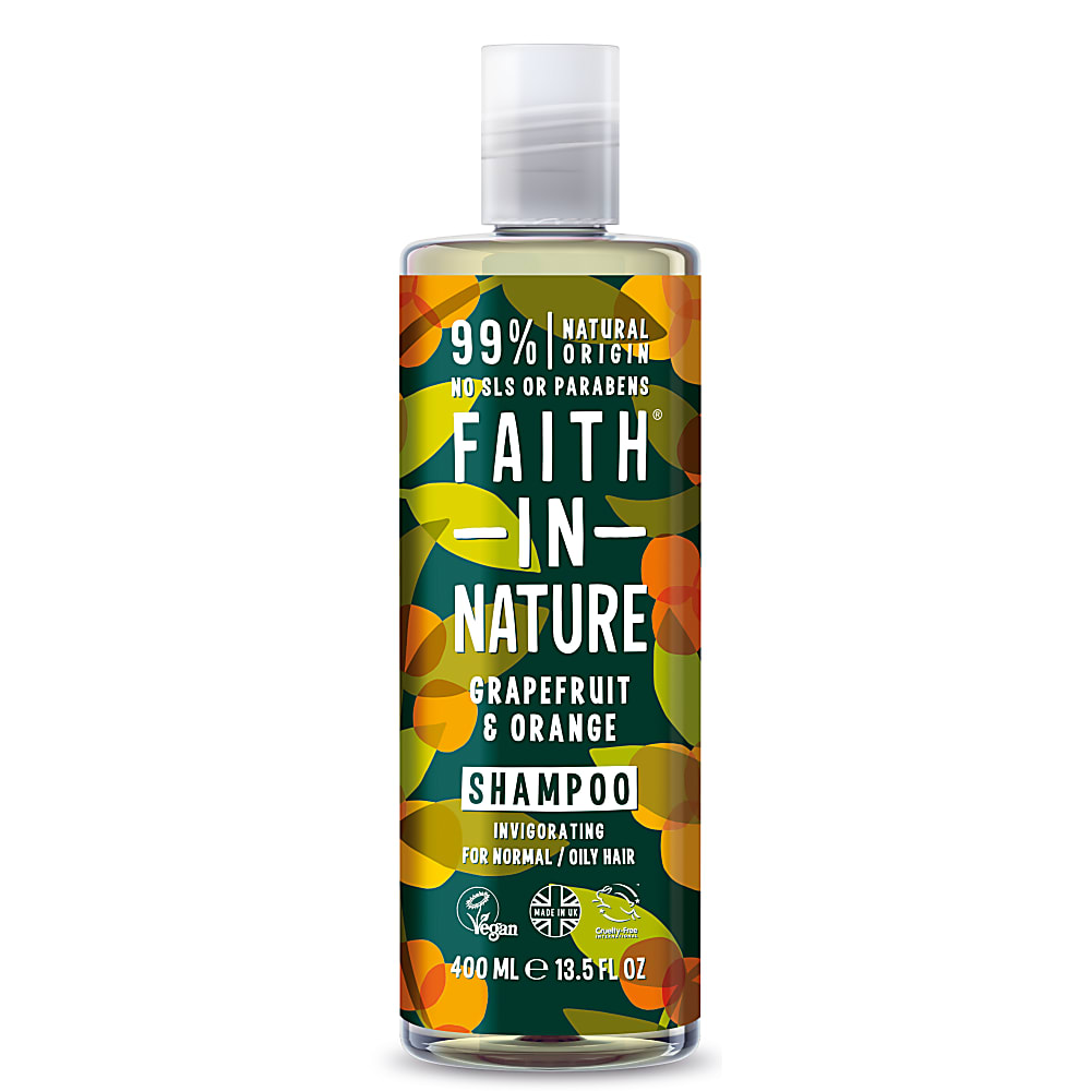 Faith In Nature %99 Doğal İçerikli Tazeleyici Şampuan - Normal & Yağlanmaya - Kepeğe Meyilli Saçlar İçin Greyfurt & Portakal